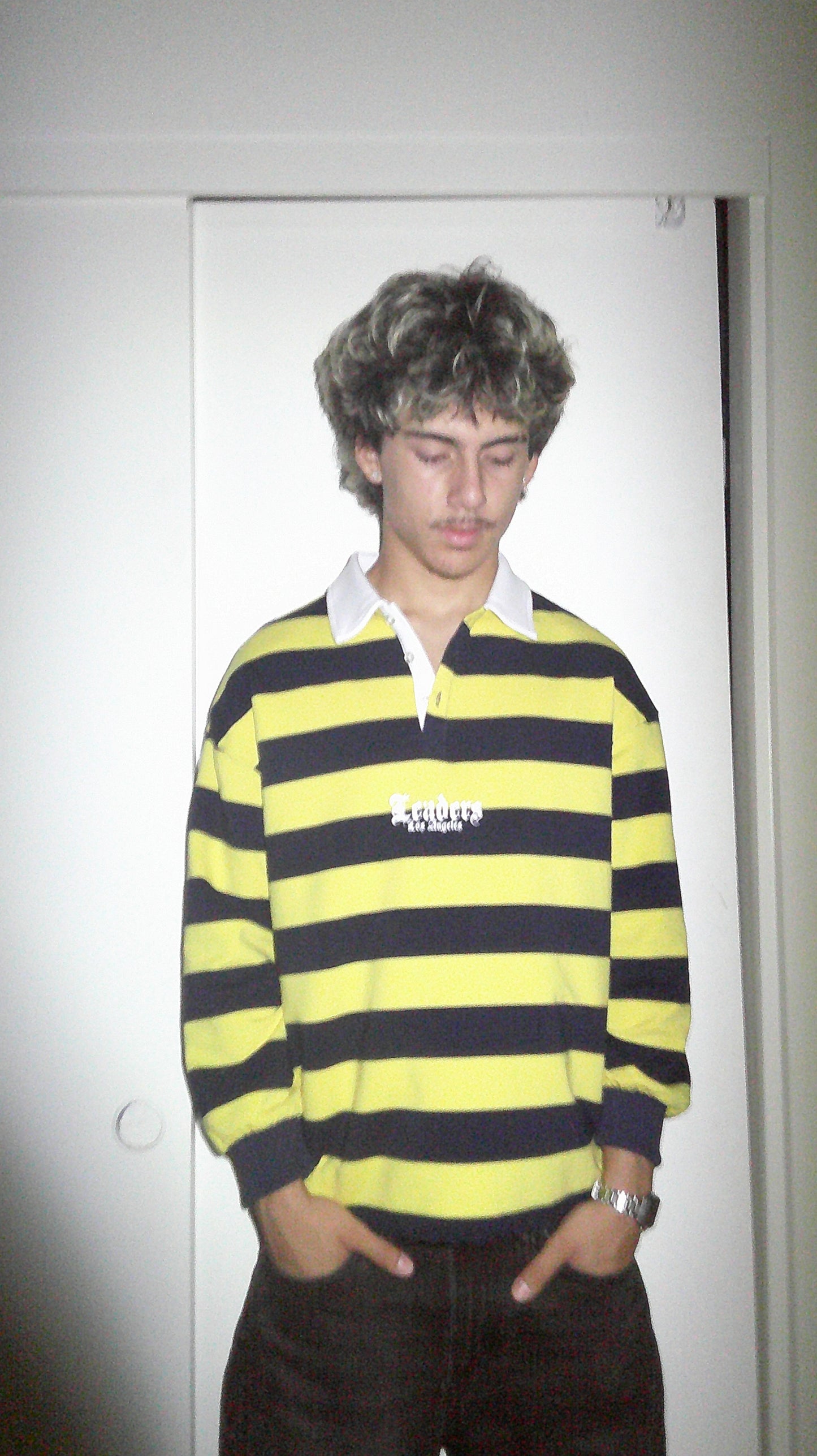 YELLOW AND NAVY POLO